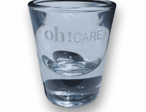 oh care shot glass mouthwash