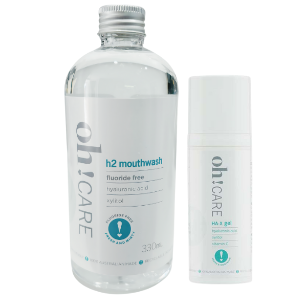 OH! Care BFF Duo Fluoride Free h2 Mouthwash & HA-X Gum Serum