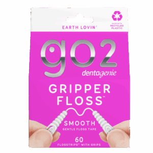 GO2 Dentagenie Gripper Smooth Floss - 60 Flosstrips with Grips-1