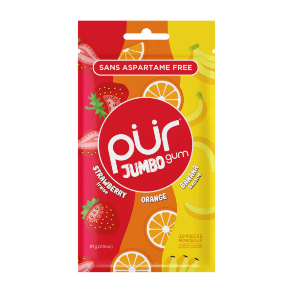 PUR JUMBO Strawberry, Orange & Banana Gum