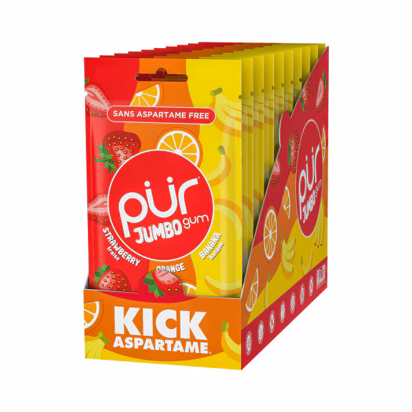 PUR JUMBO Strawberry, Orange & Banana Gum