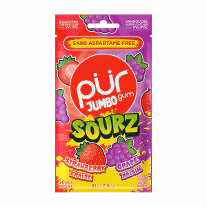 PUR JUMBO SOURZ Strawberry Grape Gum