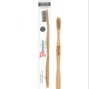 Glimmer Biodegradable Bamboo Toothbrush Adult Charcoal Ultra Soft