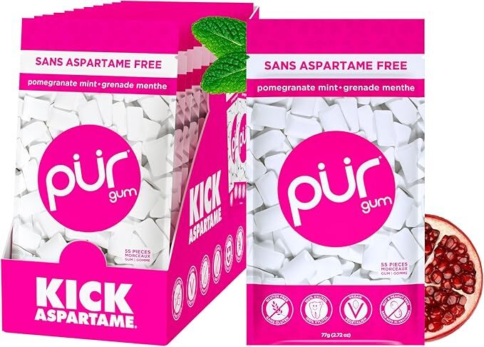 PUR Pomegranate Mint Chewing Gum PUR Pomegranate Mint Gum