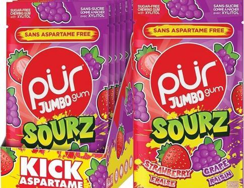 PUR JUMBO SOURZ Strawberry Grape Box 10x 81g bag