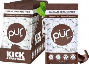 PUR Gum Chocolate Mint Gum x12 PUR Chocolate Mint Chewing Gum