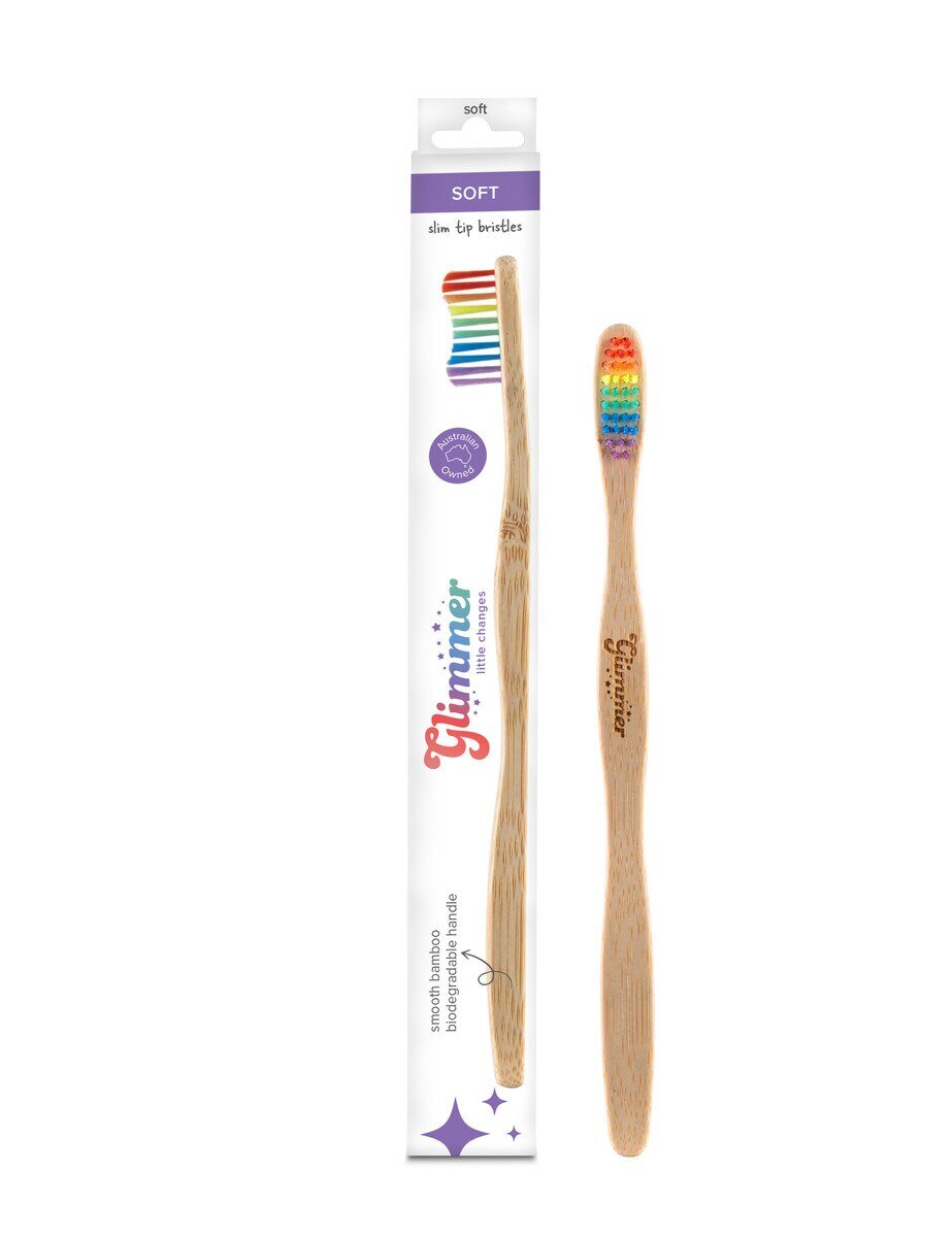 Glimmer Toothbrush Adult Rainbow - soft Glimmer Rainbow Bamboo Toothbrush