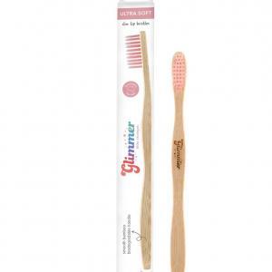Glimmer biodegradable bamboo toothbrush adult pink ultra soft