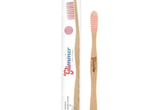 Glimmer biodegradable bamboo toothbrush adult pink ultra soft