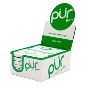 PUR Spearmint Chewing Gum 12.6g Blister Box of 12